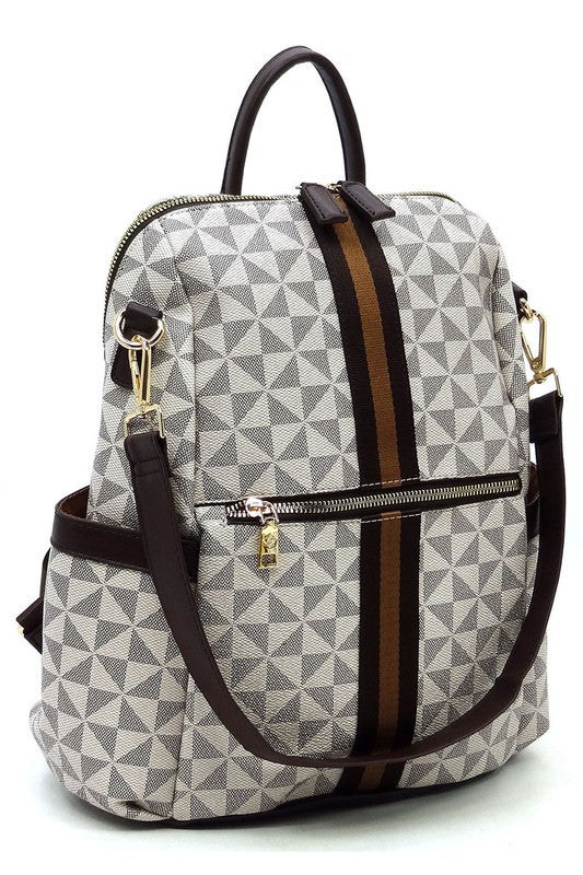 Monogram Striped Convertible Backpack