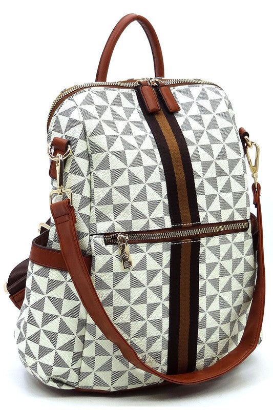 Monogram Striped Convertible Backpack