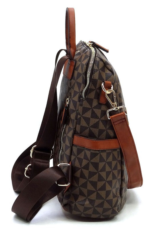 Monogram Striped Convertible Backpack