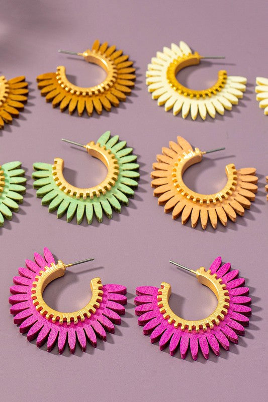 Bali Solar Ray Hoop Earrings