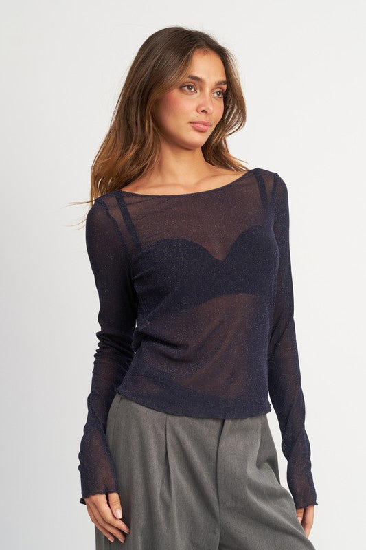 Glitter Mesh Top