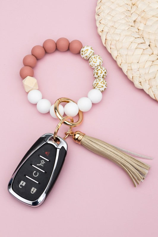Silicone Gold Key Ring Bracelet