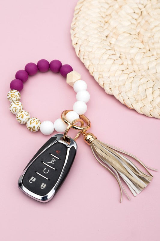 Silicone Gold Key Ring Bracelet