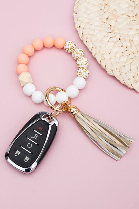 Silicone Gold Key Ring Bracelet