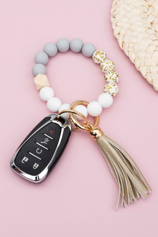 Silicone Gold Key Ring Bracelet