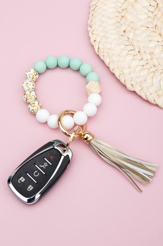 Silicone Gold Key Ring Bracelet