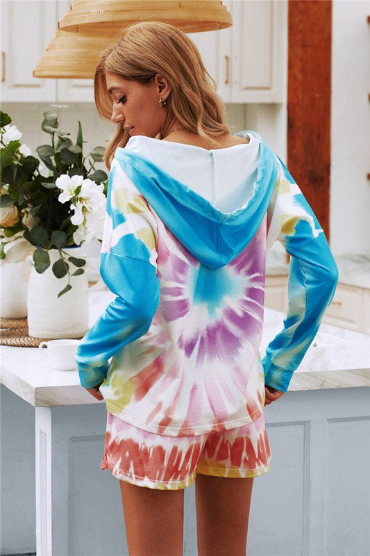 Rainbow Tie Dye Short Loungewear Set