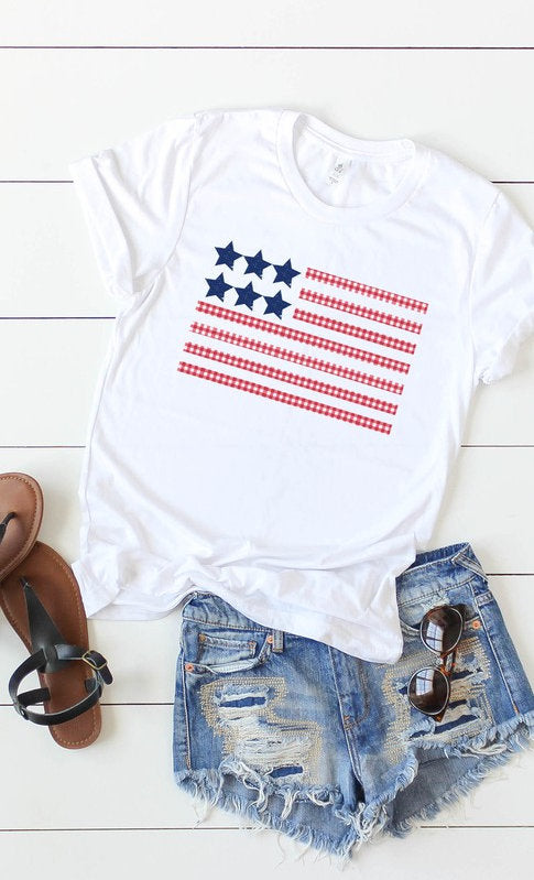 Gingham American Flag Tee
