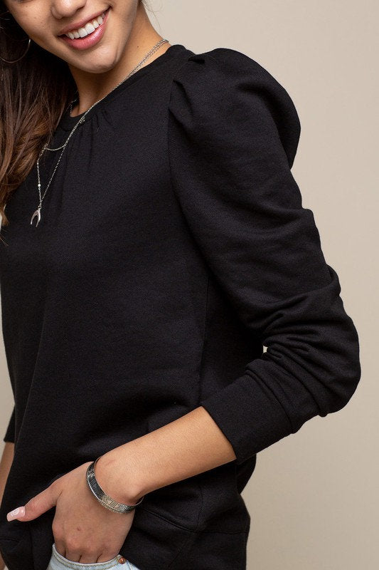 Ava French Terry Sweatshirt Black