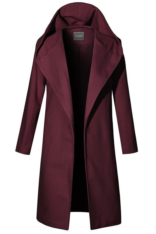 Belted Longline Trench Coat Wine