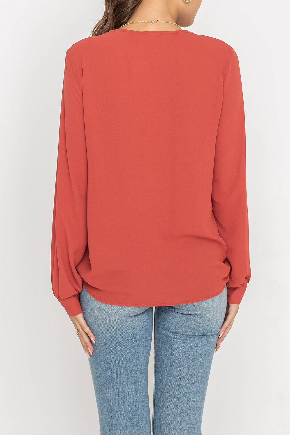 Grady Lush Crossover Blouse Cinnamon
