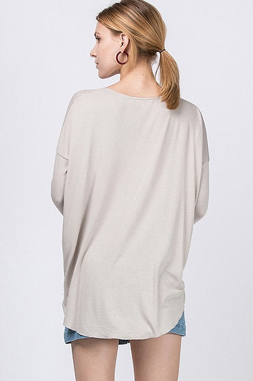 Double Zero Crossover Long Sleeve Top Alpaca