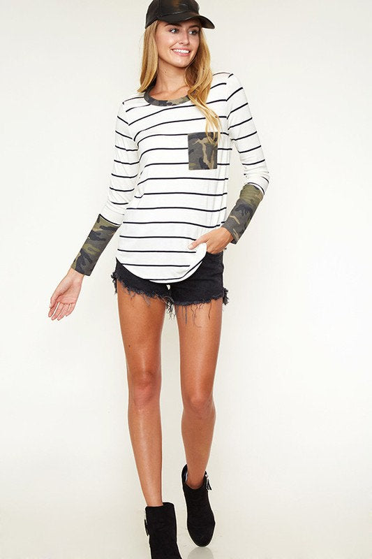 Camo Stripe Long Sleeve