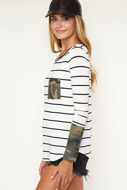 Camo Stripe Long Sleeve