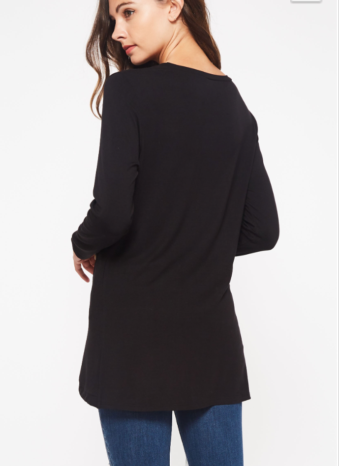 Button Down Bellamie Tunic Black