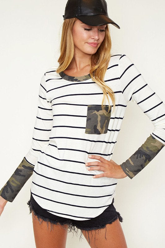 Camo Stripe Long Sleeve