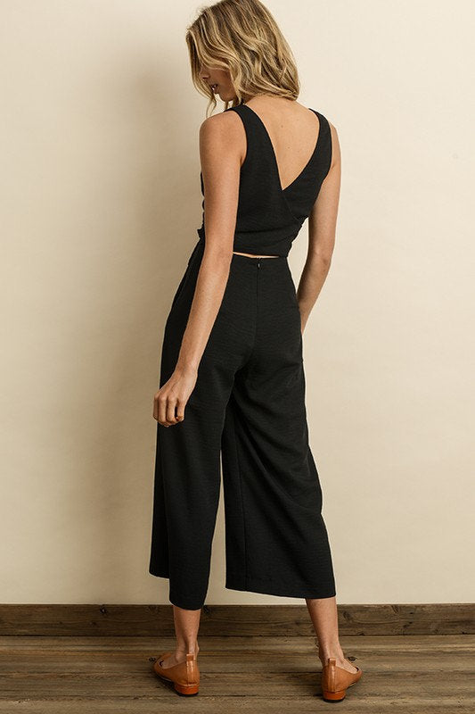 Cutout Wrap Jumpsuit Black