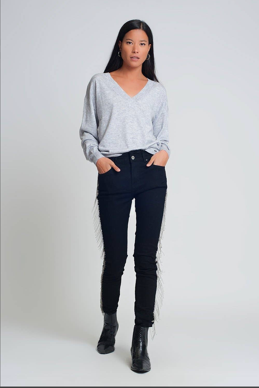 Fine Knit Gray Sweater
