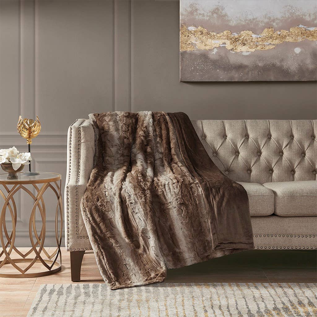 Oversized Faux Fur Throw Blanket