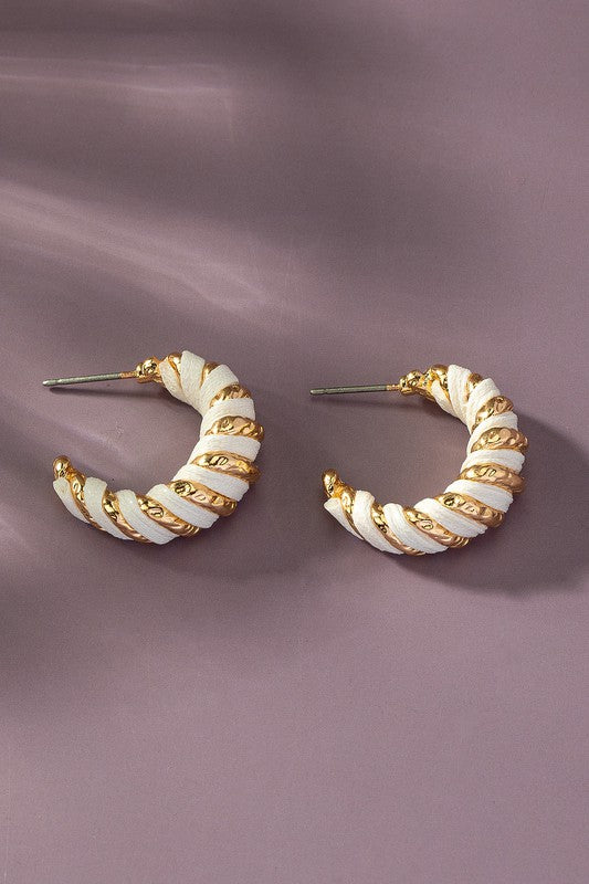 Capri Leather Wrapped Hoop Earrings