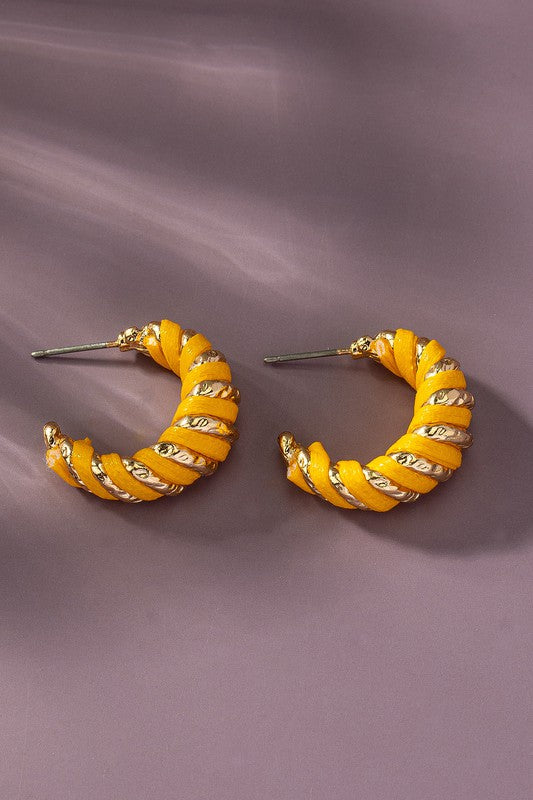 Capri Leather Wrapped Hoop Earrings