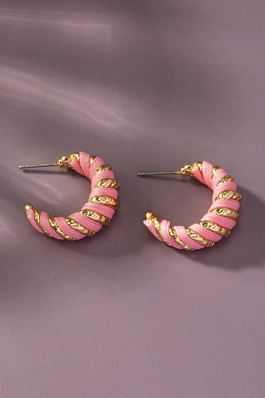 Capri Leather Wrapped Hoop Earrings