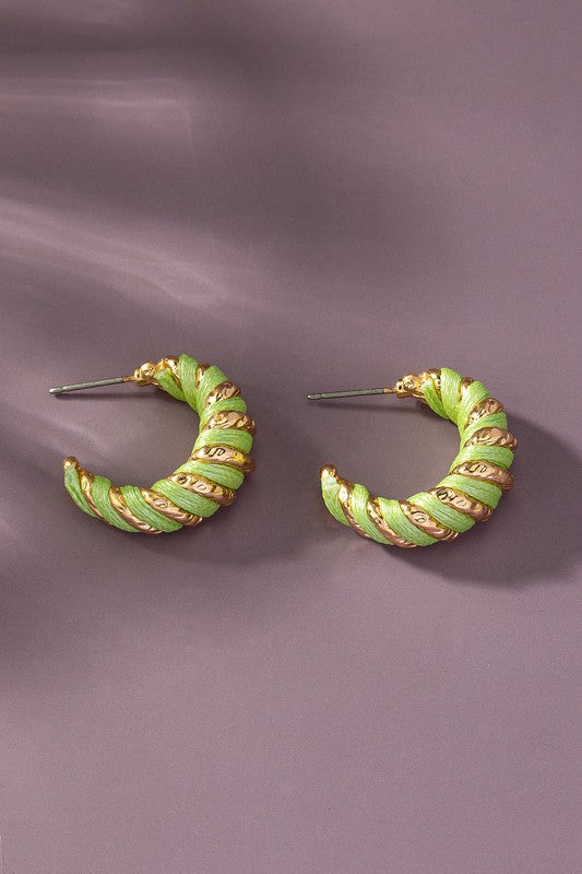 Capri Leather Wrapped Hoop Earrings