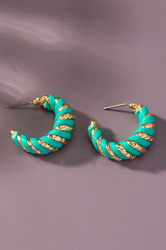 Capri Leather Wrapped Hoop Earrings