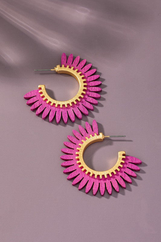 Bali Solar Ray Hoop Earrings