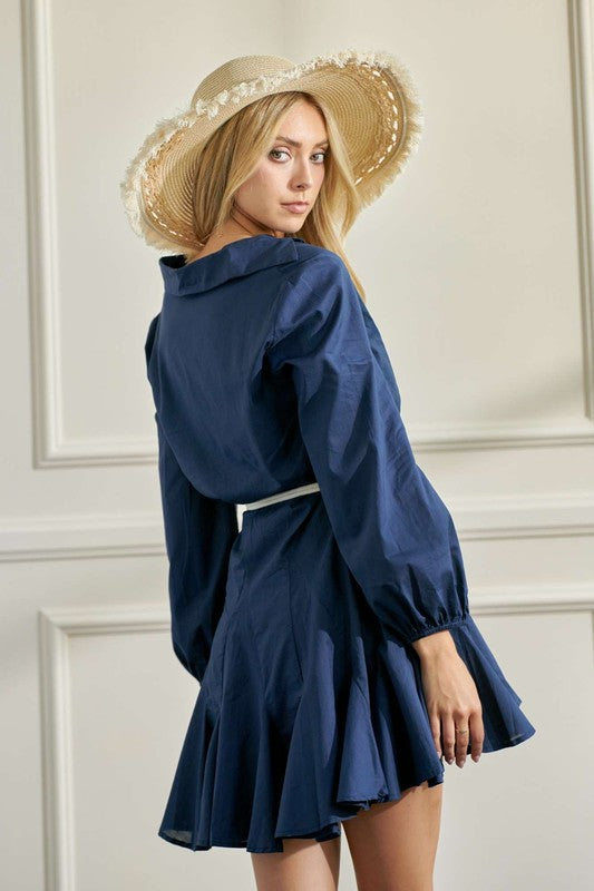 Solid Flare Shirt Dress
