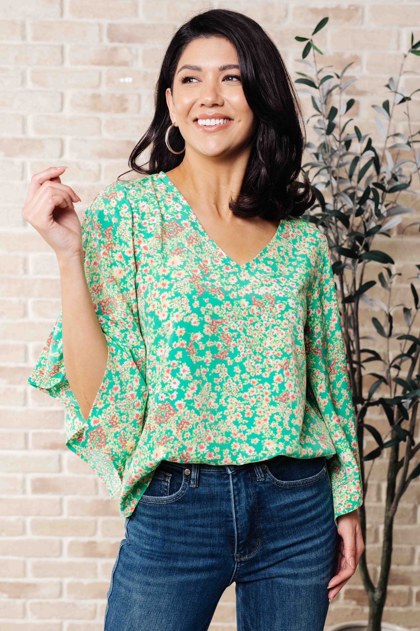 The Future's Open Wide V-Neck Top