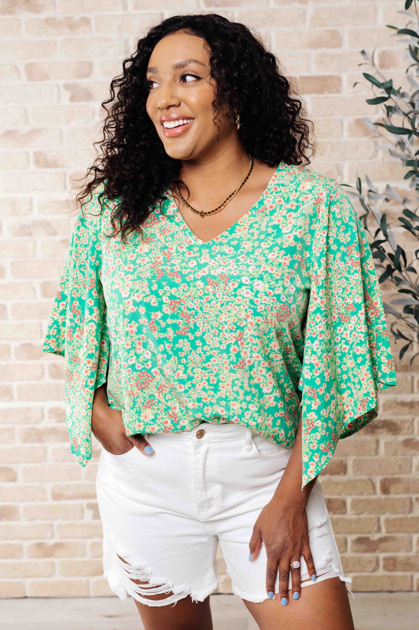 The Future's Open Wide V-Neck Top
