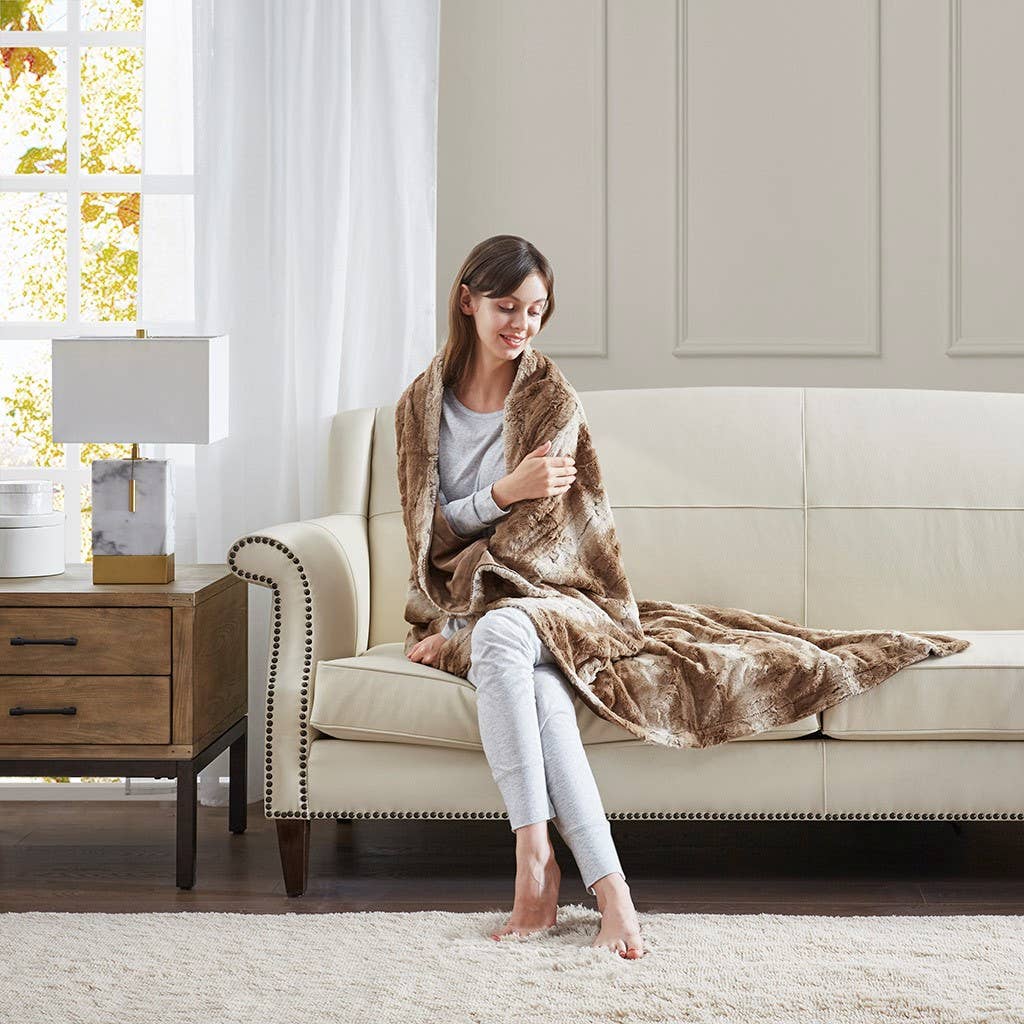 Oversized Faux Fur Throw Blanket