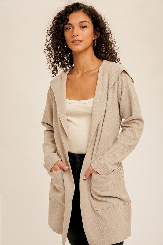 Naomi Belted Hoodie Coat Taupe