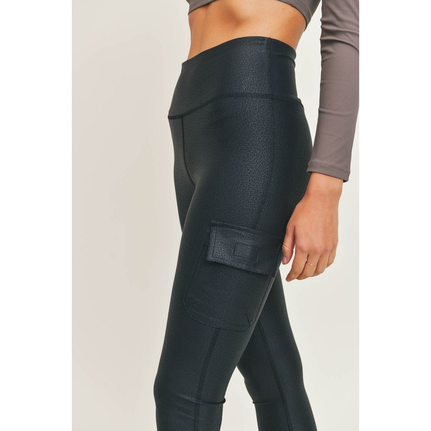 Foil High-Waisted Cargo Legging