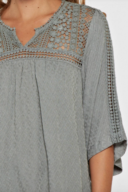 Love Stitch Crochet Lace Top Sage