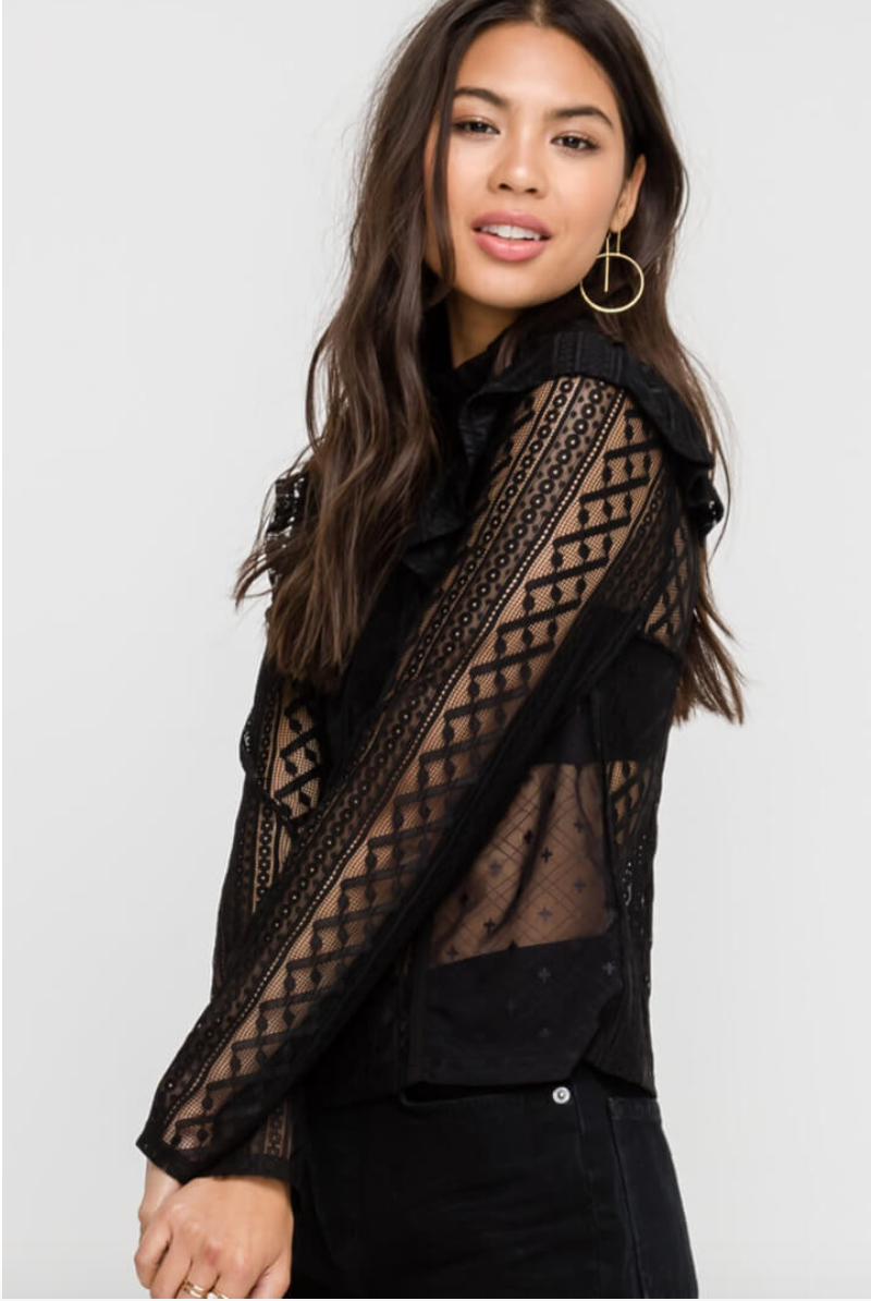 Lush Lace High Neck Top