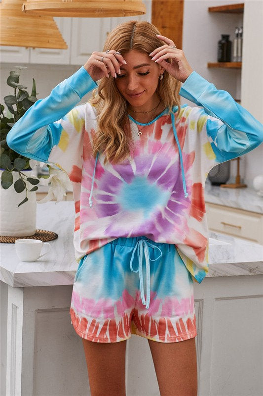 Rainbow Tie Dye Short Loungewear Set