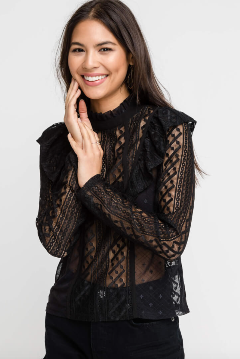 Lush Lace High Neck Top