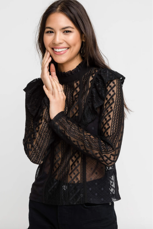 Lush Lace High Neck Top
