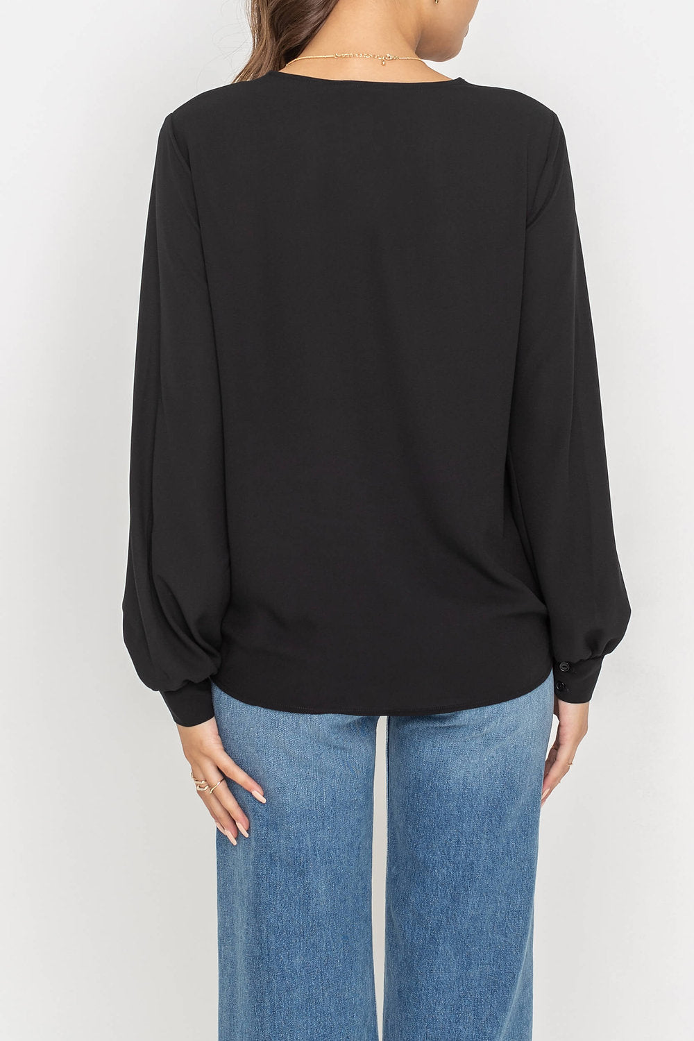 Grady Lush Crossover Blouse Black