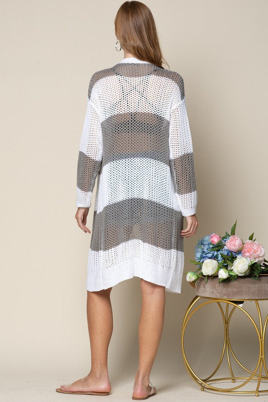 Breezy Stripe Sweater Cardigan