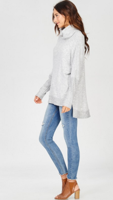 Wishlist High Low Turtleneck Gray