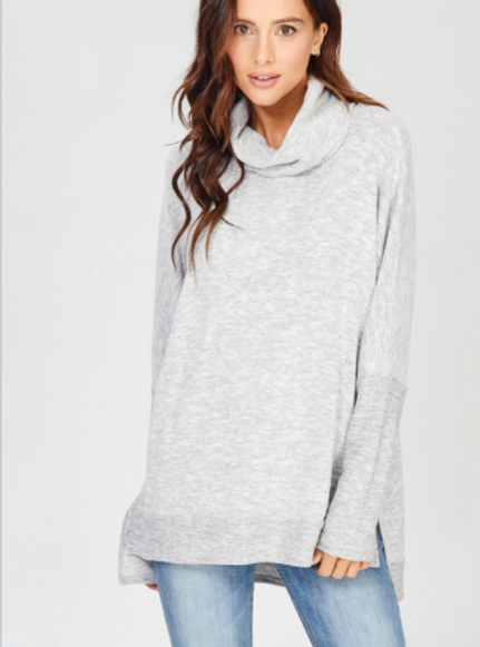 Wishlist High Low Turtleneck Gray