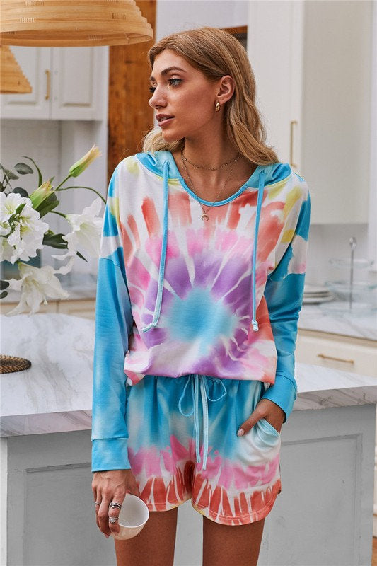 Rainbow Tie Dye Short Loungewear Set