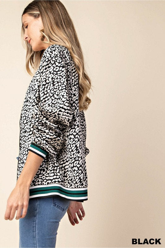 Leopard Print Bomber Jacket