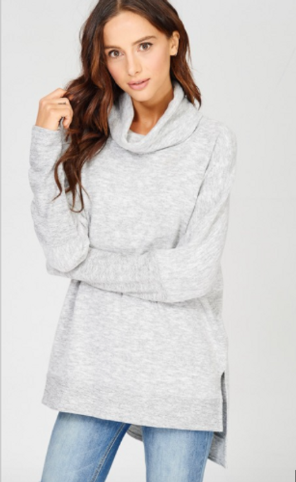Wishlist High Low Turtleneck Gray