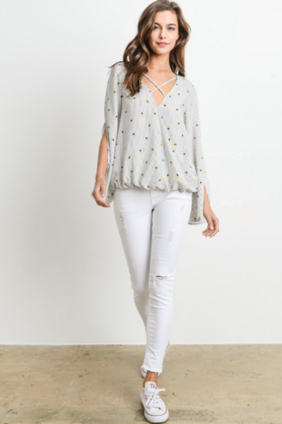 Le Lis Pineapple Printed Blouse