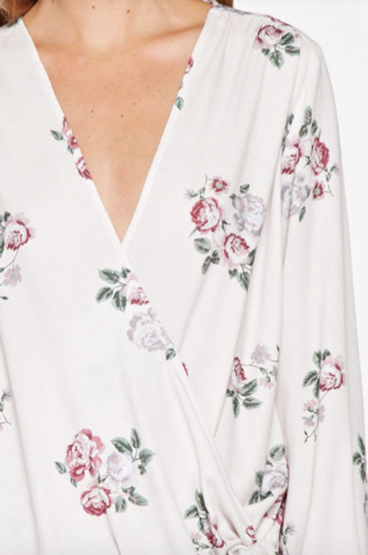 Love Stitch All Over Floral Long Sleeve Top