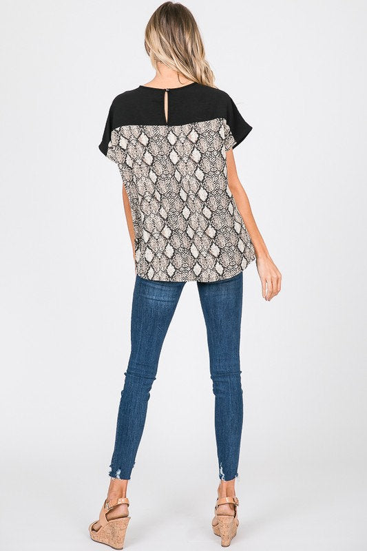 Lacey Snakeskin Print Tee